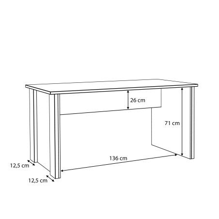 Birou Clif, Lemn Vintage & Beton Optic Gri Inchis, 153 x 73,5 x 70 Cm-01