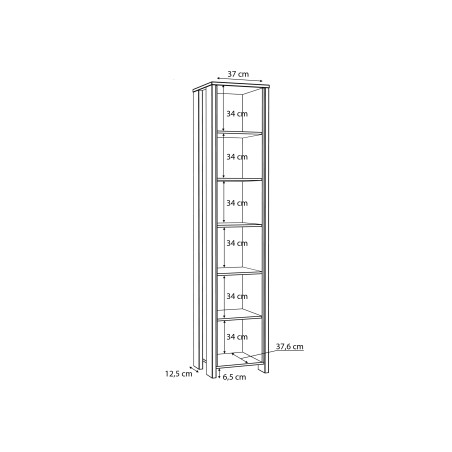 Etajera Clif, Lemn Vintage & Beton Optic Gri Inchis, 47 x 220,7 x 41,6 Cm-01