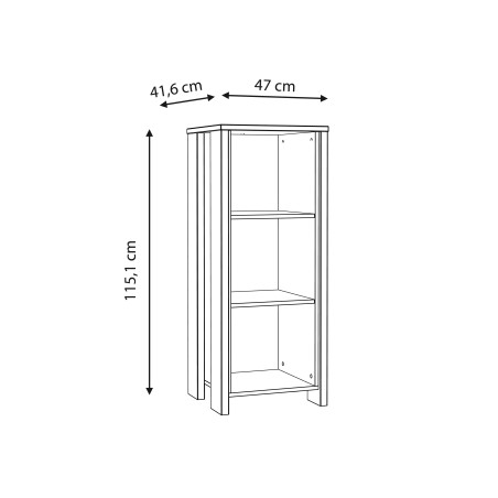 Etajera Clif, Lemn Vintage & Beton Optic Gri Inchis, 47 x 115,1 x 41,6 Cm-01