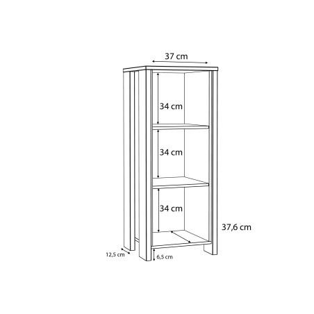 Etajera Clif, Lemn Vintage & Beton Optic Gri Inchis, 47 x 115,1 x 41,6 Cm-01