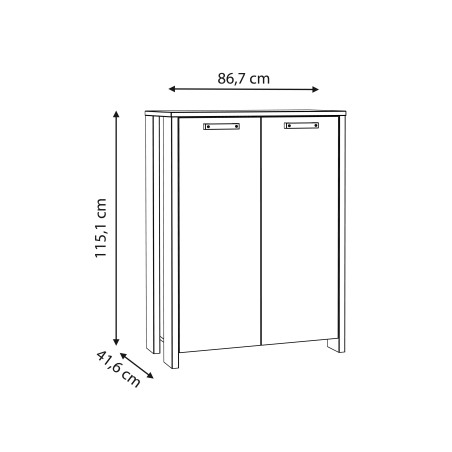 Comoda Clif, 2Usi, Lemn Vintage & Beton Optic Gri Inchis, 115 x 41.5 x 86.5 Cm-01