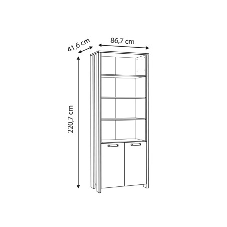 Etajera Clif, Lemn Vintage & Beton, 86,7 x 220,7 x 41,6 Cm-01