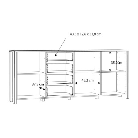 Bufet Clif, Lemn Vintage & Beton Optic Gri Inchis, 206,1 x 86,3 x 41,6 Cm-01