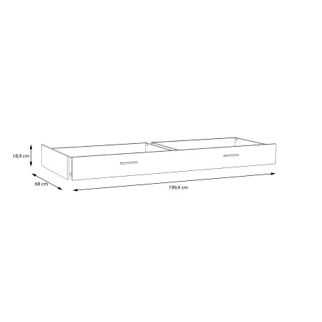 Sertar Pat Snow, Alb, 120 x 43 x 75 Cm-01