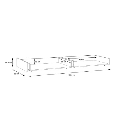 Sertar Pat Snow, Alb, 120 x 43 x 75 Cm-01