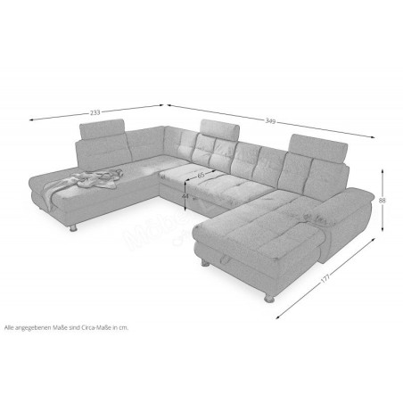 Coltar Extensibil U Bala, Stanga, Cu Lada, Albastru, 88 x 233 x 349 Cm-01