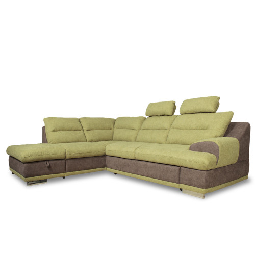 Coltar extensibil cu lada Seaside, Stanga, Verde & Gri, 2640 x 880 x 2170 mm.-01