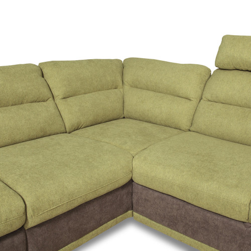 Coltar extensibil cu lada Seaside, Stanga, Verde & Gri, 2640 x 880 x 2170 mm.-01