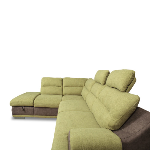 Coltar extensibil cu lada Seaside, Stanga, Verde & Gri, 2640 x 880 x 2170 mm.-01