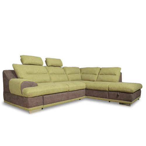 Coltar extensibil cu lada Seaside, Dreapta, Verde & Gri, 2640 x 880 x 2170 mm.-01