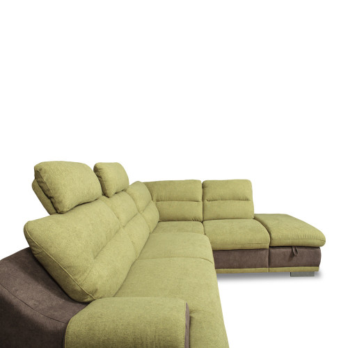 Coltar extensibil cu lada Seaside, Dreapta, Verde & Gri, 2640 x 880 x 2170 mm.-01