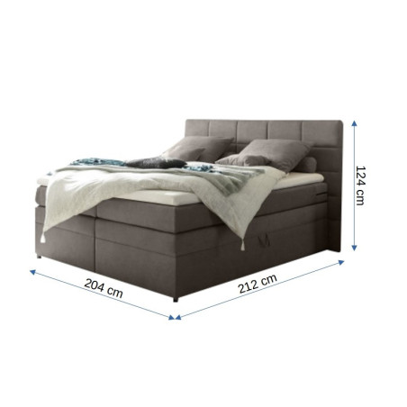 Pat Boxsprings Tacoma Cu Saltea Si Somiera Inclusa, Gri, 180 x 200 cm-01