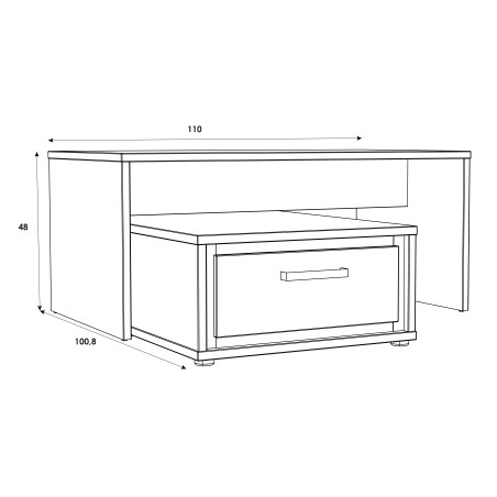 Masa De Cafea Rigmor, Alb & Beton Optic Gri & Alb Super Lucios, 110 x 48 x100 Cm-01