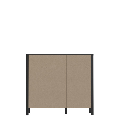 Comoda High Rock, 1Usa, Negru & Stejar Riviera, 40 x 85 x 93.5 Cm-01