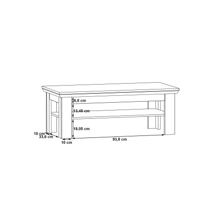 Masa De Cafea Albertta, Stejar Alb & Stejar Nelson, 120,6 x 45,3 60,4 Cm-01