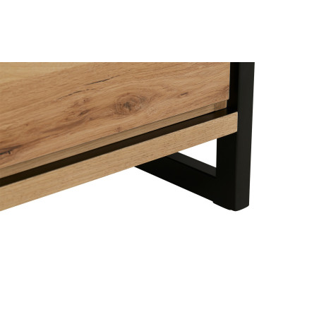 Bufet 3 Usi + 2 Sertare + 2 Nise Reno, Smoked Oak, Furnir Din Lemn Masiv, 230 x 45 x 82 Cm-01