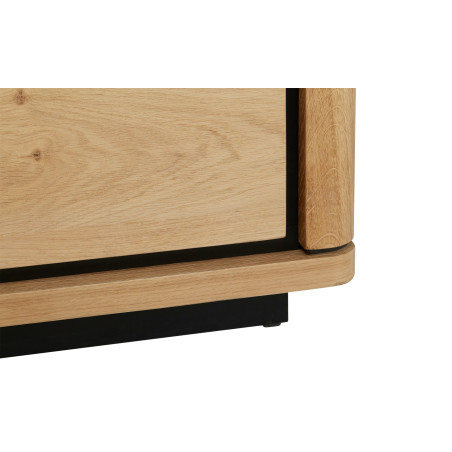 Vitrina Tulsa, Smoked Oak, Furnir Din Lemn Masiv, 98 x 42 x 193,7 Cm-01