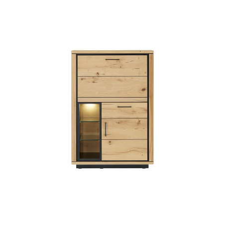 Secretar Tulsa, Smoked Oak, Furnir Din Lemn Masiv, 88 x 42 x 126,5 Cm-01