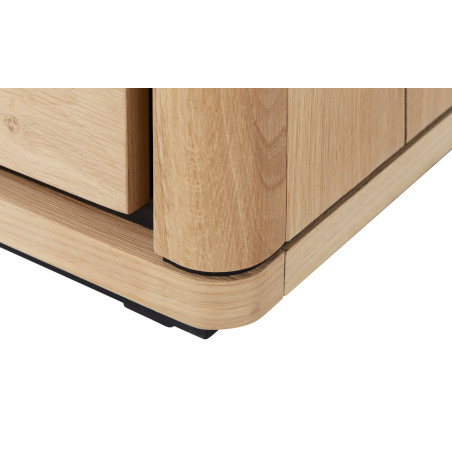 Comoda TV Tulsa, Smoked Oak, Furnir Din Lemn Masiv, 183,3 x 42 x 59,3 Cm-01