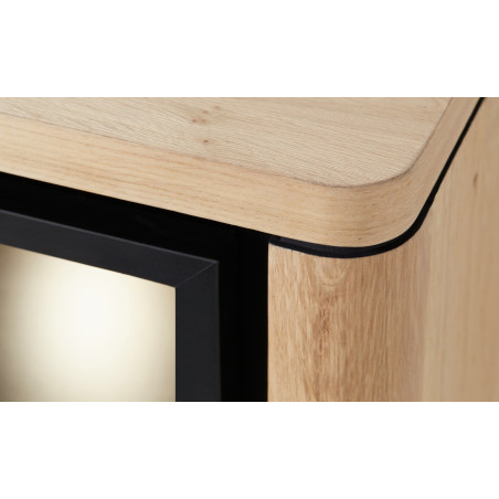 Comoda TV Tulsa, Smoked Oak, Furnir Din Lemn Masiv, 183,3 x 42 x 59,3 Cm-01