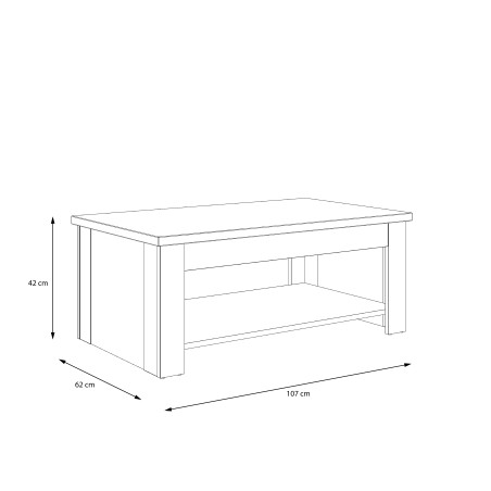 Masa Cafea Dimond, Alb & Alb Lucios, 110 x 44,4 x 65 Cm-01