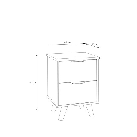 Noptiera Vankka, Stejar Sonoma, 45 x 63,9 x 42 Cm-01