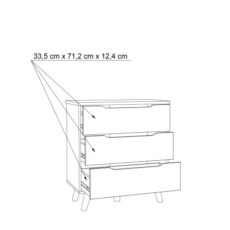 Comoda Vankka, Stejar Pardosit & Alb, 80 x 86,3 x 42 Cm-01