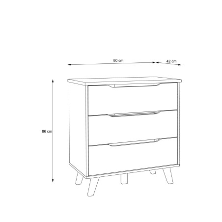 Comoda Vankka, Stejar Sonoma, 80 x 86,3 x 42 Cm-01