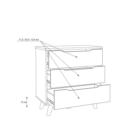 Comoda Vankka, Stejar Sonoma, 80 x 86,3 x 42 Cm-01