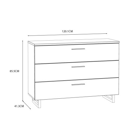 Comoda Soprano, Alb & Alb Super Lucios, 120,1 x 85,5 x 41,3 Cm-01