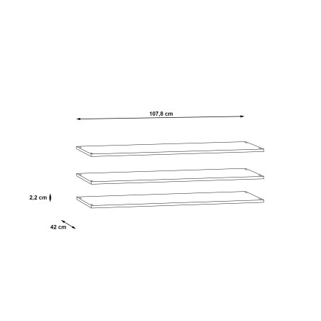 Set 3 Polite Pentru Dulap Soprano, Gri, 107,8 x 42 x 2,2 Cm-01