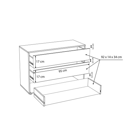 Comoda Pentru Interior Dulap Soprano, Gri, 98,7 x 70,6 x 39,6 Cm-01