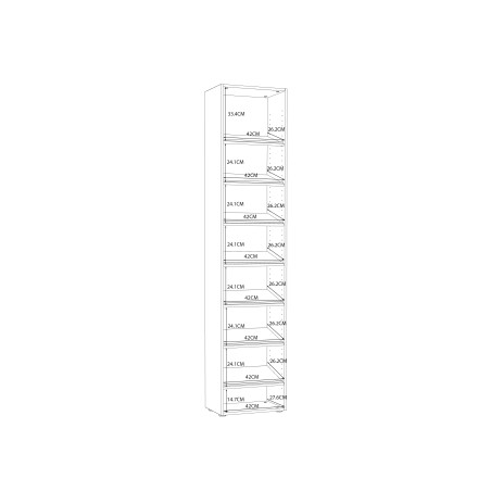 Suport Incaltaminte Canberra, Alb & Negru Mat, 45 x 207,8 x 29,6 Cm-01