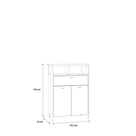 Pantofar Ryloth, Stejar Catania & Alb, 74,3 x 105 x 42 Cm-01