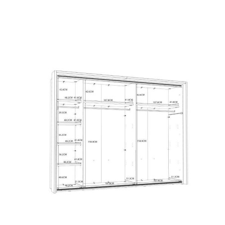 Dulap Soprano, Alb & Alb Lucios, 280,9 x 215,9 x 63,9 Cm-01