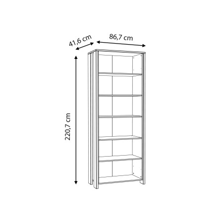 Etajera Clif, Lemn Vintage & Beton Optic Gri Inchis, 86,7 x 220,7 x 41,6 Cm-01