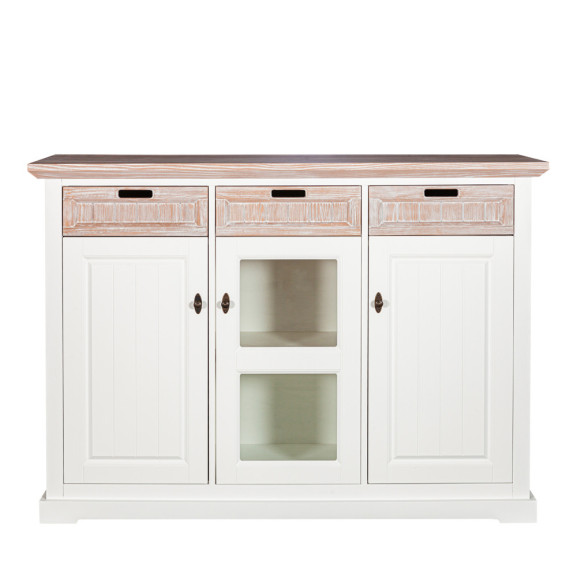 Highboard Porto, 3Usi + 3Sertare, Alb...