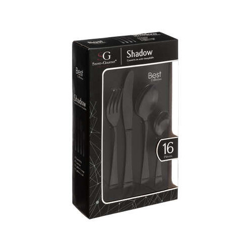 Set Tacamuri Shadow Black, 16 Piese