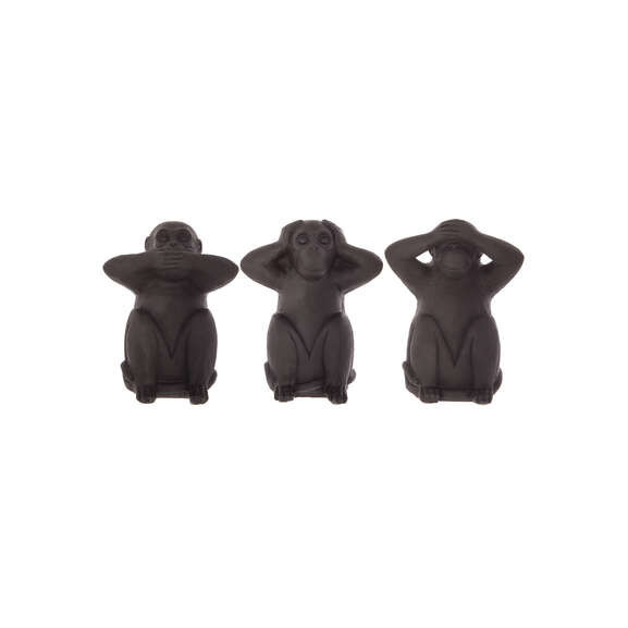 Set 3 Decoratiuni Monkey Negru H23 Cm