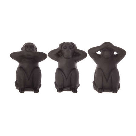 Set 3 Decoratiuni Monkey Negru H23 Cm-01