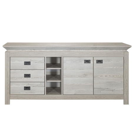 Bufet Casablanca Loft, 2Usi + 3Sertare, Gri Antic, 83 x 177 x 45 Cm-01