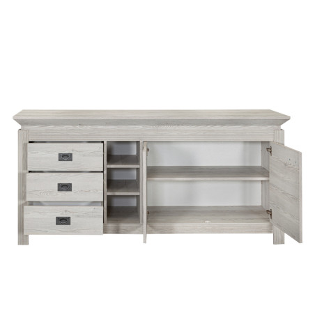 Bufet Casablanca Loft, 2Usi + 3Sertare, Gri Antic, 83 x 177 x 45 Cm-01