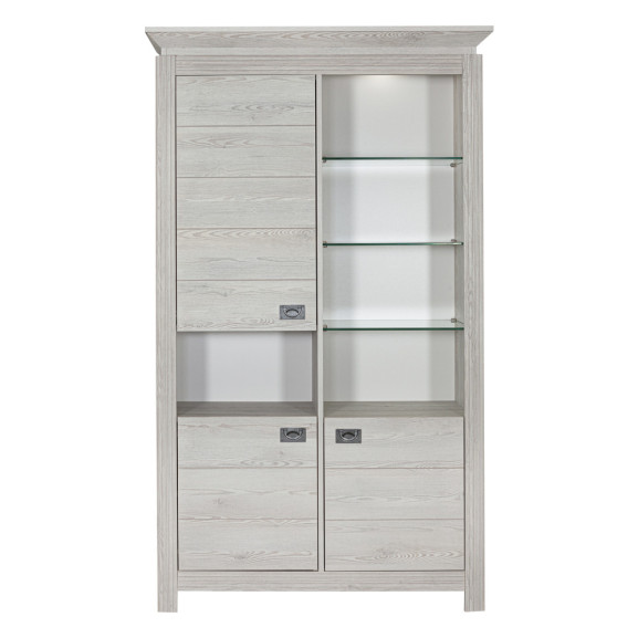 Vitrina Casablanca Loft, 1 + 2Usi, Gri Antic, 200 x 118 x 45 Cm