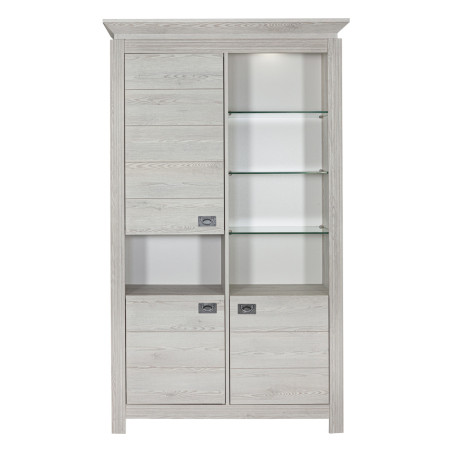 Vitrina Casablanca Loft, 1 + 2Usi, Gri Antic, 200 x 118 x 45 Cm-01