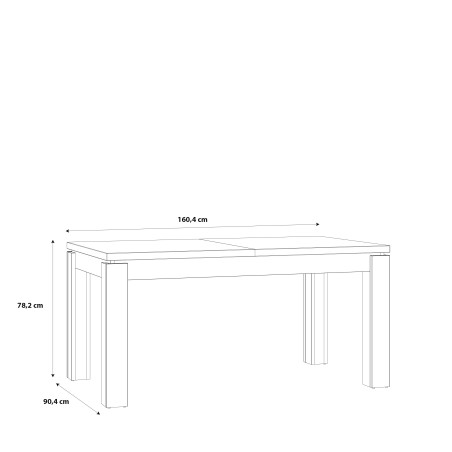 Masa Extensibila Kaszimiro, Natur, 206,6 x 78,2 x 90 Cm-01