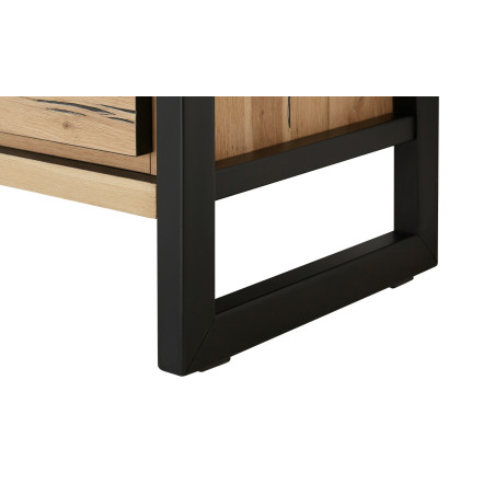 Comoda Pantofi 4Usi+2Sertare Reno Smoked Oak, Furnir Din Lemn Masiv, 106,2 x 38 x 110 Cm-01