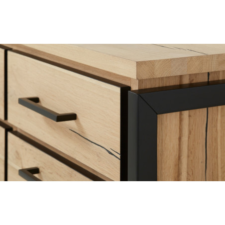 Comoda Pantofi 4Usi+2Sertare Reno Smoked Oak, Furnir Din Lemn Masiv, 106,2 x 38 x 110 Cm-01