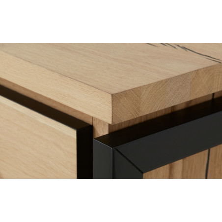 Comoda Pantofi 4Usi+2Sertare Reno Smoked Oak, Furnir Din Lemn Masiv, 106,2 x 38 x 110 Cm-01