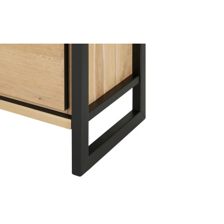 Comoda Pantofi 4Usi+2Sertare Reno Smoked Oak, Furnir Din Lemn Masiv, 106,2 x 38 x 110 Cm-01