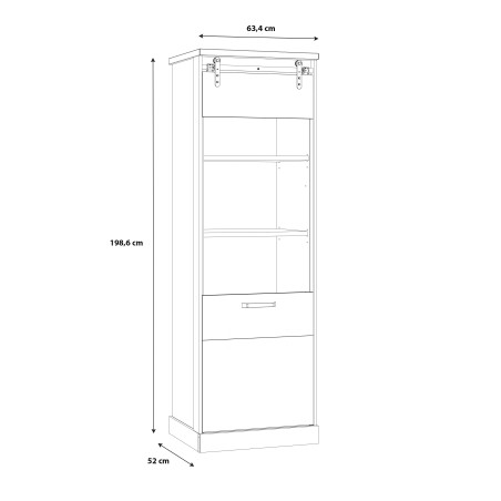 Vitrina Kaszimiro, Natur, 63,5 x 198,6 x 52 Cm-01